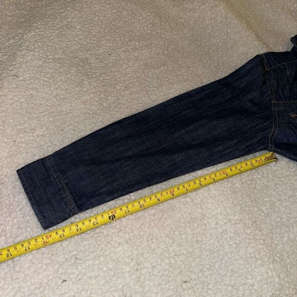 Levi's Boys Denim Button Up Shirt Pearl Snap Dark Wash Blue Size Medium 10-12 Ye - Picture 11 of 12